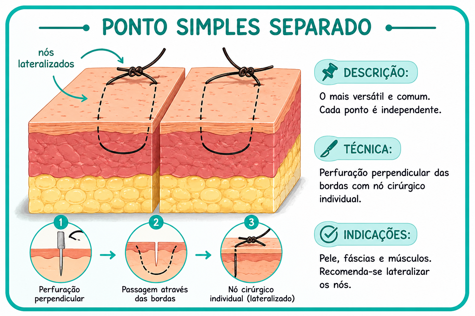 Ilustração da técnica Ponto Simples Separado